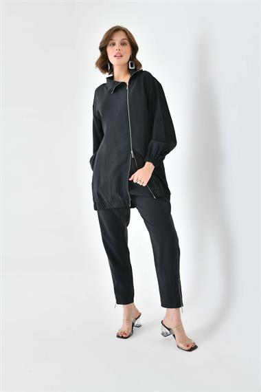 FTZ Women Kadın Modal Pantolonlu Takım  Siyah 30716