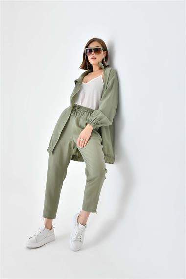 FTZ Women Kadın Modal Pantolonlu Takım  Haki 30716