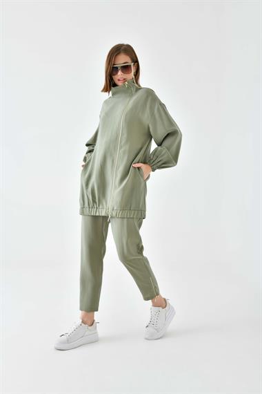 FTZ Women Kadın Modal Pantolonlu Takım  Haki 30716