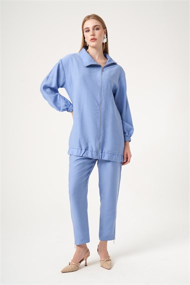 FTZ Women Kadın Modal Pantolonlu Takım  Mavi 30716