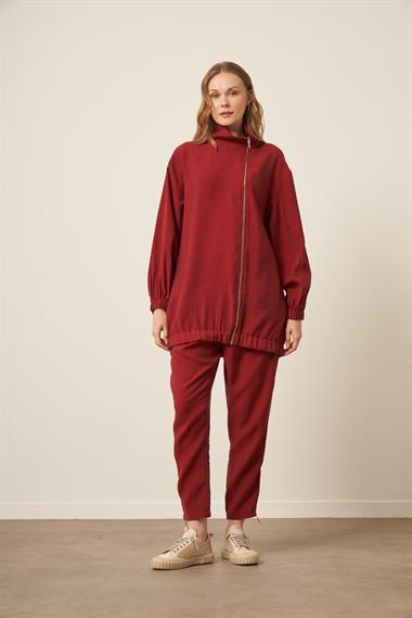 FTZ Women Kadın Modal Pantolonlu Takım  Bordo 30716