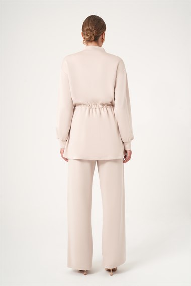 FTZ Women Kadın Modal Payet Detaylı İkili Takım  Beige 31517