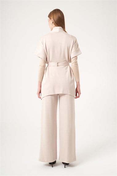 FTZ Women Kadın Modal Payet Detaylı Takım  Beige 31516