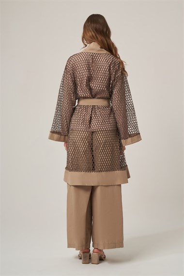 FTZ Women Kadın Nakışlı Takım  Beige 31368