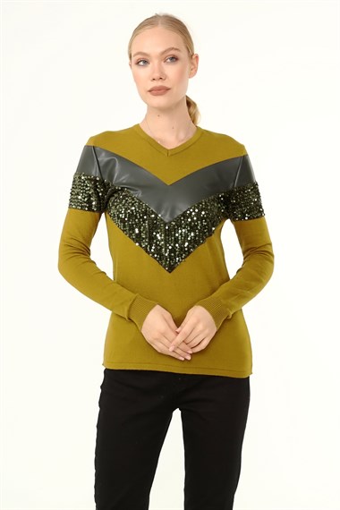 FTZ Women Kadın Ön Baskı Detaylı Kazak  Oriw 21-1330