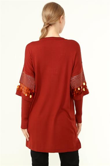 FTZ Women Kadın Önü Pul Detaylı Tunik  Kiremit 21-1073