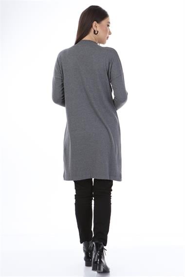 FTZ Women Kadın Önü Pul Payet Triko  Gri 21-1238