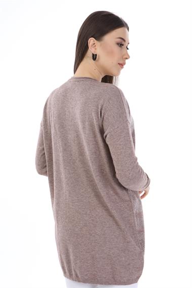 FTZ Women Kadın Önü Taş Detay Triko  Beige 21-1047