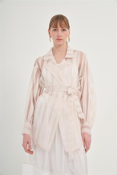 FTZ Women Kadın Organze Kap  Beige 31044