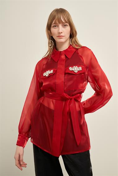 FTZ Women Kadın Organze Kap  Bordo 31022