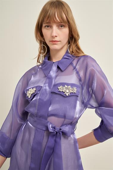 FTZ Women Kadın Organze Kap  Mor 31022