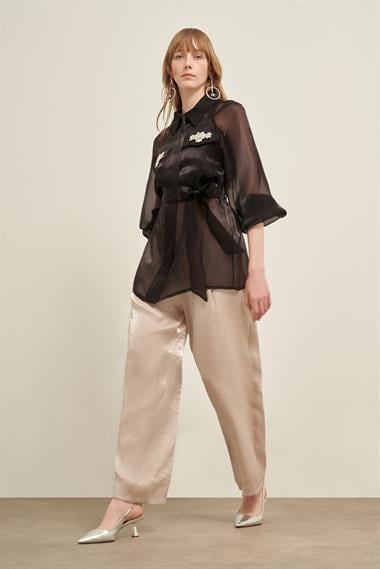 FTZ Women Kadın Organze Kap  Siyah 31022