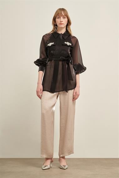 FTZ Women Kadın Organze Kap  Siyah 31022