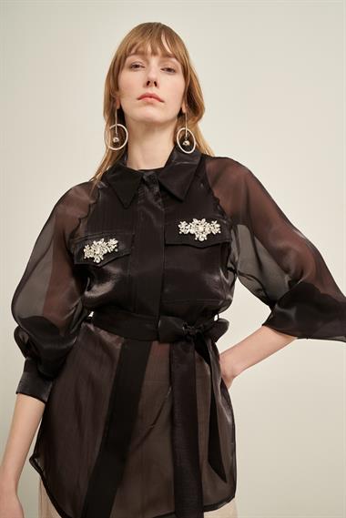 FTZ Women Kadın Organze Kap  Siyah 31022