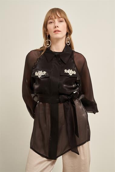 FTZ Women Kadın Organze Kap  Siyah 31022