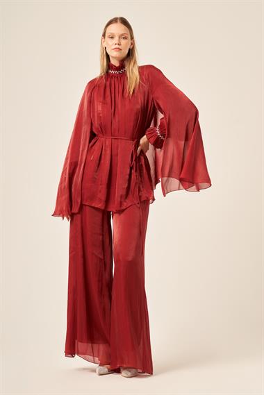 FTZ Women Kadın Organze Takım  Bordo 31130