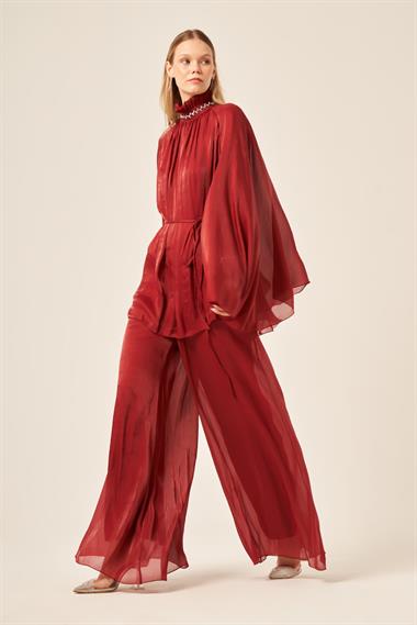 FTZ Women Kadın Organze Takım  Bordo 31130