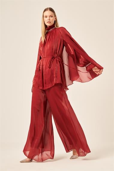 FTZ Women Kadın Organze Takım  Bordo 31130