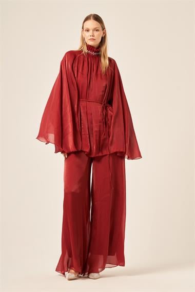 FTZ Women Kadın Organze Takım  Bordo 31130