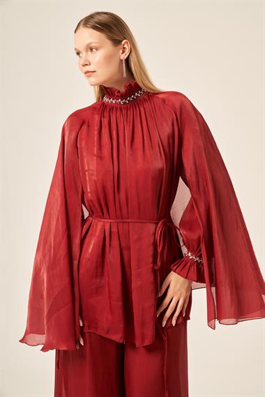 FTZ Women Kadın Organze Takım  Bordo 31130