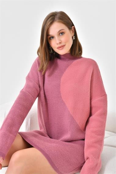 FTZ Women Kadın Oval Detaylı Tunik  Pudra 20567