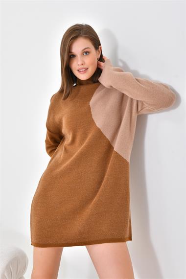 FTZ Women Kadın Oval Detaylı Tunik  Taba 20567