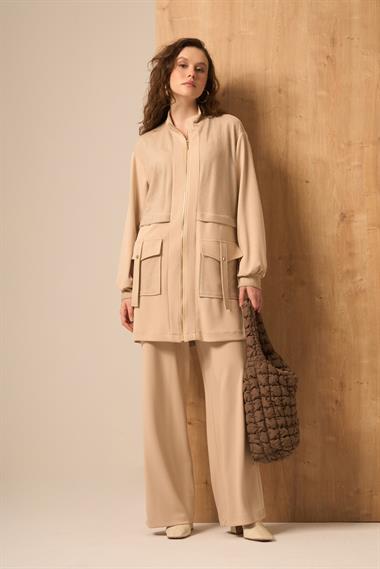 FTZ Women Kadın File Detay Takım  Beige 31265
