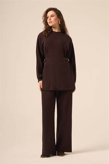 FTZ Women Kadın Taşlı Takım  Kahve 31263