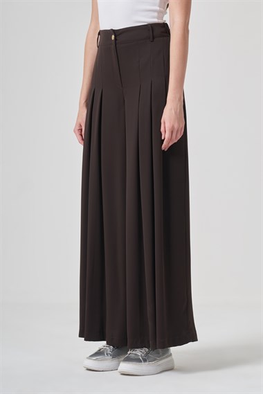 FTZ Women Kadın Palazo Pantolon  Acı Kahve 31361