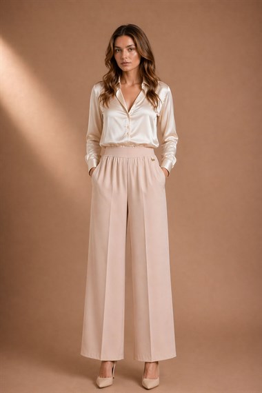FTZ Women Kadın Palazo Pantolon  Beige 31352