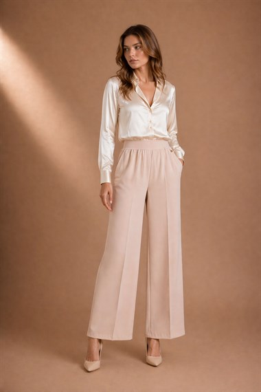 FTZ Women Kadın Palazo Pantolon  Beige 31352