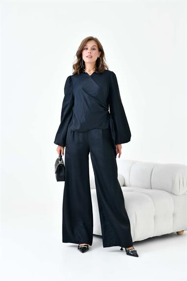 FTZ Women Kadın Pantolonlu Simli Takım  Siyah 30863