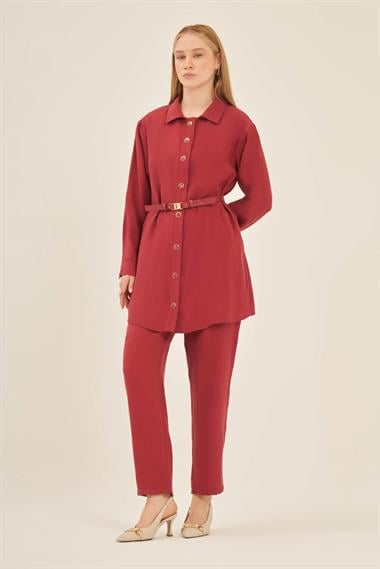 FTZ Women Kadın Pantolonlu Takım  Bordo 31035