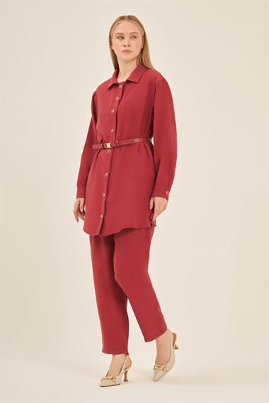 FTZ Women Kadın Pantolonlu Takım  Bordo 31035