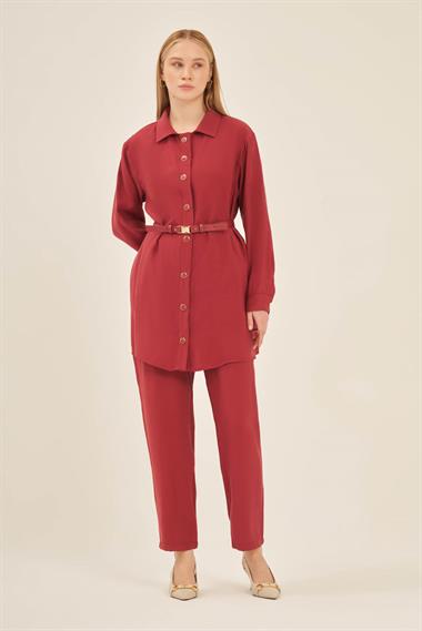 FTZ Women Kadın Pantolonlu Takım  Bordo 31035