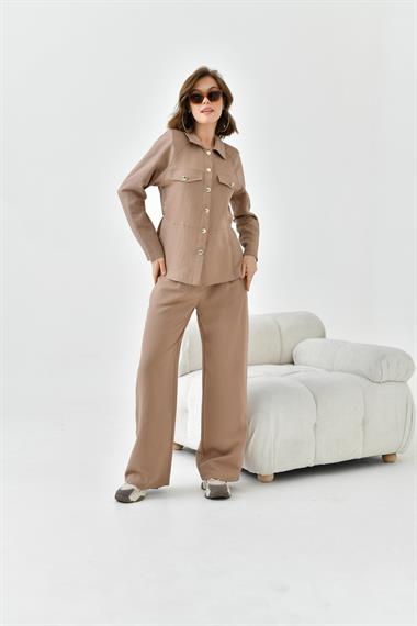 FTZ Women Kadın Pantolonlu Takım  Camel 30727