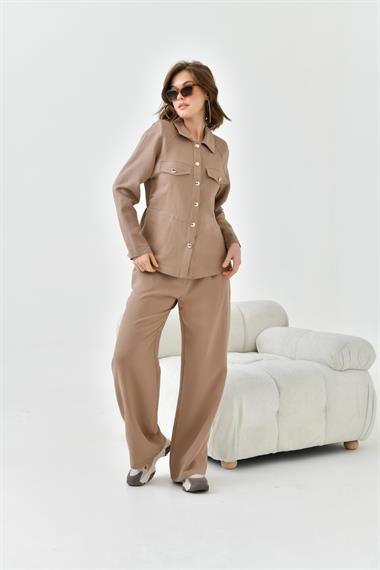 FTZ Women Kadın Pantolonlu Takım  Camel 30727
