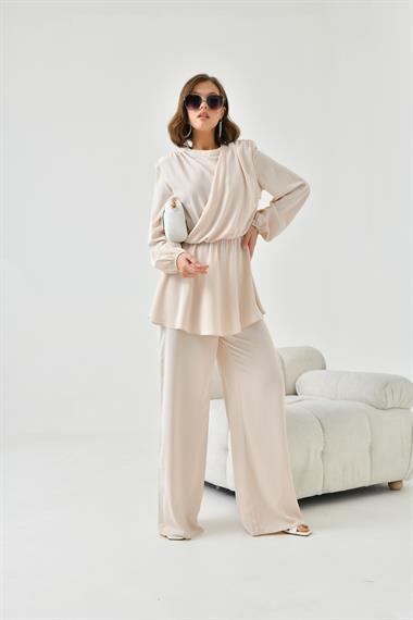 FTZ Women Kadın Pantolonlu Takım  Taş 30767