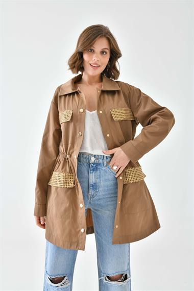 FTZ Women Kadın Paraşüt Kap  Camel 30715