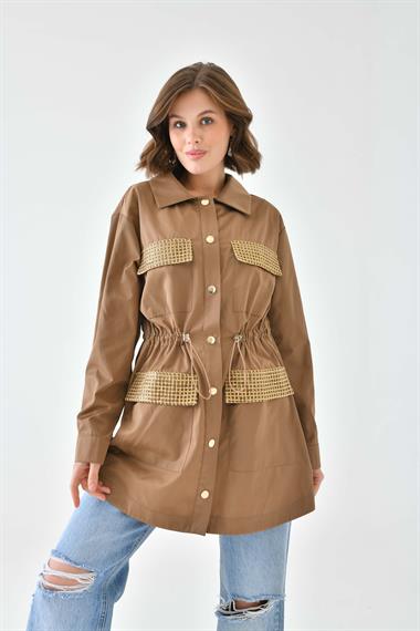 FTZ Women Kadın Paraşüt Kap  Camel 30715