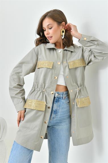 FTZ Women Kadın Paraşüt Kap  Gri 30715