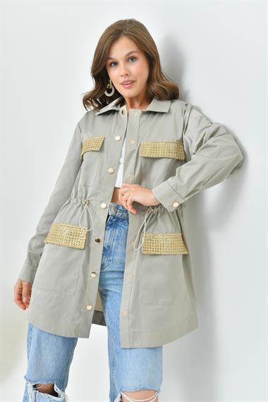 FTZ Women Kadın Paraşüt Kap  Gri 30715