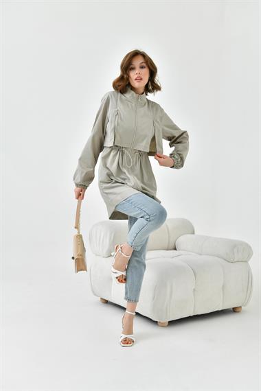 FTZ Women Kadın Paraşüt Kap  Gri 30743