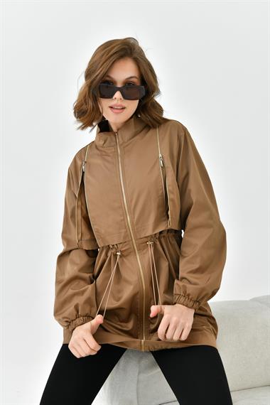 FTZ Women Kadın Paraşüt Kap  Kahve 30743