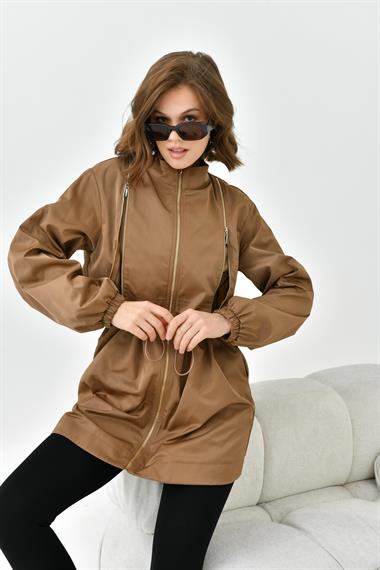 FTZ Women Kadın Paraşüt Kap  Kahve 30743