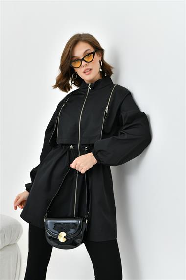 FTZ Women Kadın Paraşüt Kap  Siyah 30743