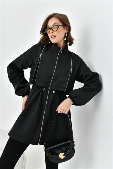 FTZ Women Kadın Paraşüt Kap  Siyah 30743