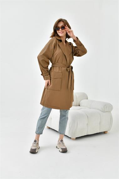 FTZ Women Kadın Paraşüt Kap  Vizon 30745