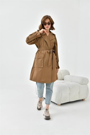 FTZ Women Kadın Paraşüt Kap  Vizon 30745