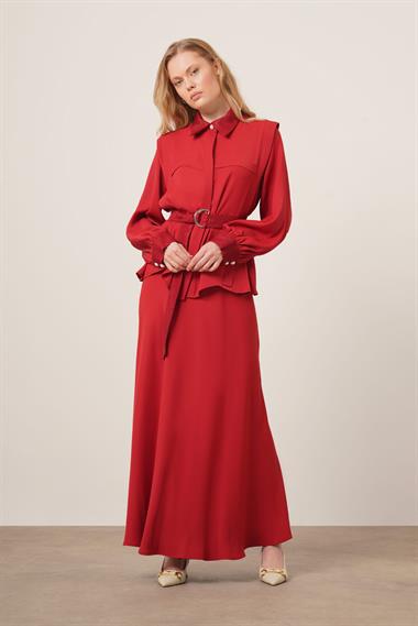 FTZ Women Kadın Piar Etekli Takım  Bordo 31148